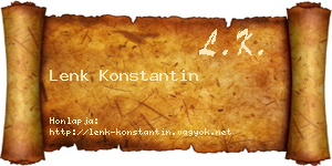 Lenk Konstantin névjegykártya
